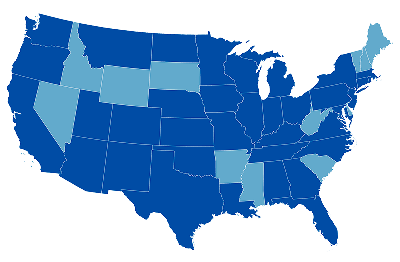 Map of Raland work locations in the United States