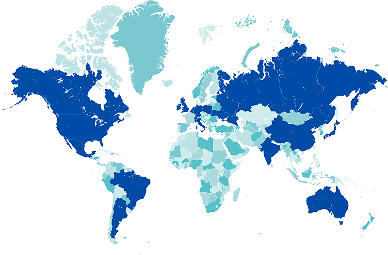 Map of Raland work locations in the United States